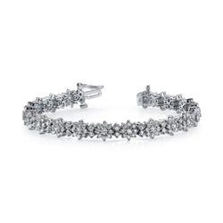 Bracciale Starburst Red Carpet In Oro Bianco 14K Con Naturale Diamanti A Taglio Rotondo Da 7.80 Ct