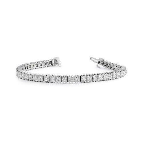 Bracciale Tennis 12.60 Carati Vero Diamanti Taglio Princess Sparkling Wg