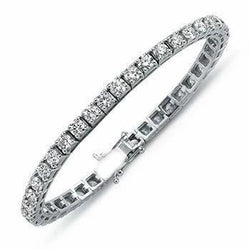 Bracciale Tennis 7.40 Carati Naturale Diamante Taglio Brillante Rotondo Oro Bianco 14K