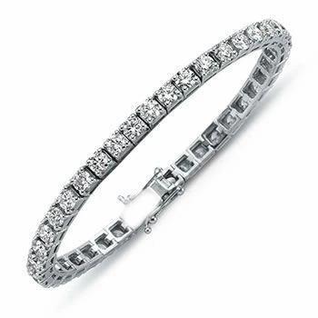 Bracciale Tennis 7.40 Carati Naturale Diamante Taglio Brillante Rotondo Oro Bianco 14K