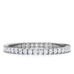 Bracciale Tennis Con Genuino Diamanti Rotondi Scintillanti. Gioielli In Oro Bianco 14K. 9.75 Ct