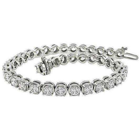 Bracciale Tennis Con Genuino Diamanti Taglio Brillante Rotondo Scintillante 10 Carati