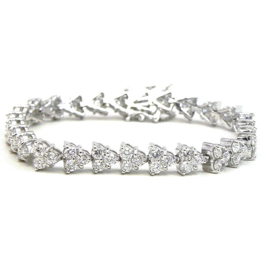 Bracciale Tennis Con Vero Diamanti Tondi 9.72 Carati In Oro Bianco 14K