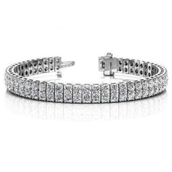Bracciale Tennis Da 16.20 Carati Con Doppi Genuino Diamanti A Taglio Rotondo In Oro Bianco 14K