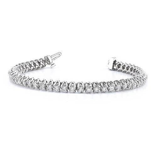 Bracciale Tennis Da 6.30 Carati Con Naturale Diamanti Taglio Brillante Rotondo Wg 14K