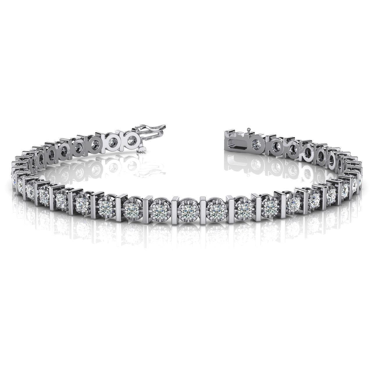 Bracciale Tennis Da 8 Ct Con Vero Diamanti Taglio Illusione A Punta Rotonda