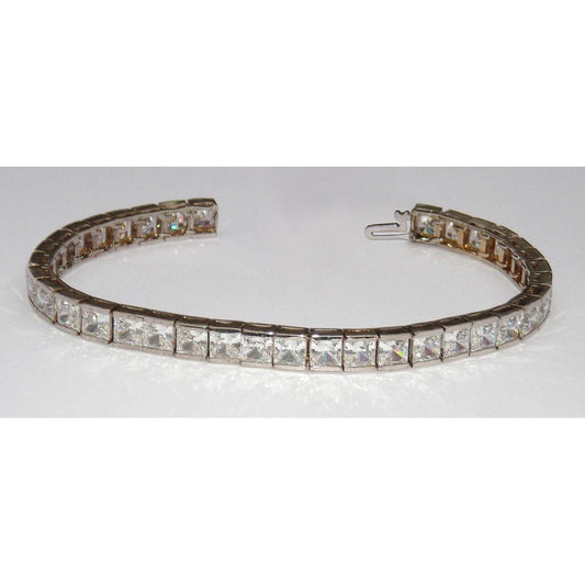 Bracciale Tennis Da 9 Ct Con Genuino Diamanti Princess Wg 14K Personalizzato