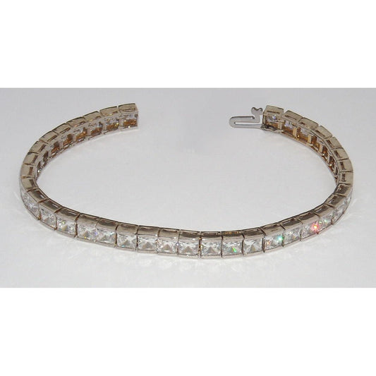 Bracciale Tennis Da 9 Ct Con Genuino Diamanti Princess Wg 14K Personalizzato