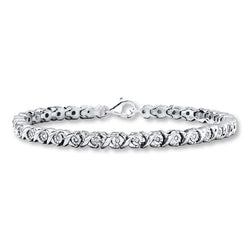 Bracciale Tennis Da Donna Con Naturale Diamanti A Taglio Rotondo 5 Carati In Oro Bianco 14K