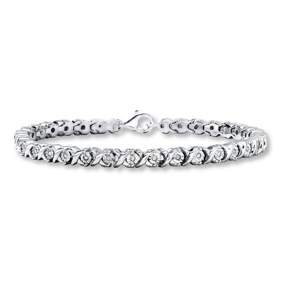 Bracciale Tennis Da Donna Con Naturale Diamanti A Taglio Rotondo 5 Carati In Oro Bianco 14K