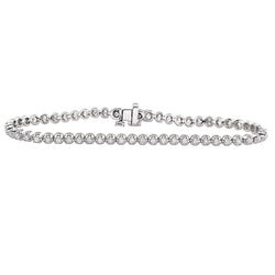 Bracciale Tennis Da Donna Con Naturale Diamanti Taglio Rotondo Piccolo 2.75 Carati Oro 14K