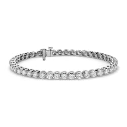 Bracciale Tennis Da Donna Con Vero Diamanti Rotondi 6 Carati. Gioielleria Raffinata In Oro Bianco