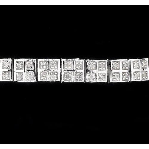 Bracciale Tennis Da Donna Con Vero Diamanti. Oro Bianco 8 Carati 14K