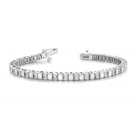 Bracciale Tennis Da Donna In Oro Bianco 14K Con Naturale Diamanti Tondi Da 4.50 Ct