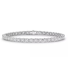 Bracciale Tennis Da Donna In Oro Bianco 4,50 Ct Con Montaggio A Taglio Naturale Diamantato Rotondo 14K