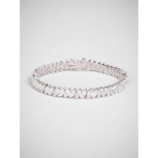 Bracciale Tennis In Oro Bianco 14K 20 Carati Con Naturale Diamanti Taglio Marquise