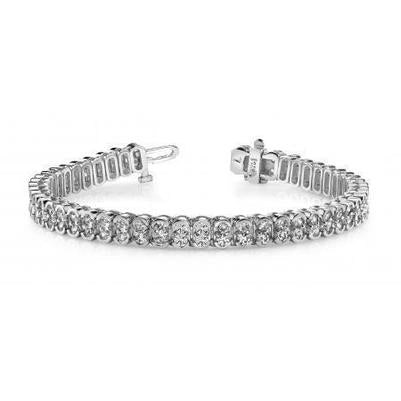 Bracciale Tennis In Oro Bianco 14K Con Doppi Naturale Diamanti Taglio Brillante Da 8.50 Ct