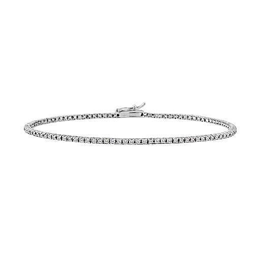 Bracciale Tennis In Oro Bianco 14K Con Genuino Diamanti A Punta Tonda Da 4 Carati