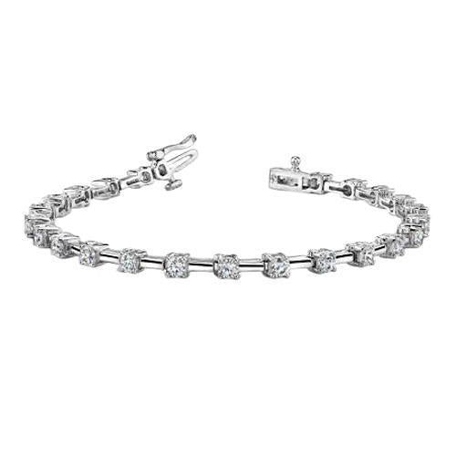 Bracciale Tennis In Oro Bianco 14K Con Naturale Diamanti Gioielli In Oro 5 Carati