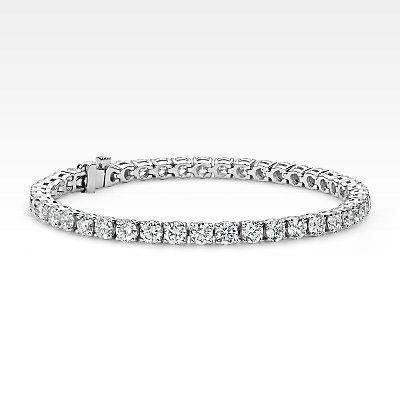 Bracciale Tennis In Oro Bianco 14K Con Naturale Diamanti Incastonati 9 Carati