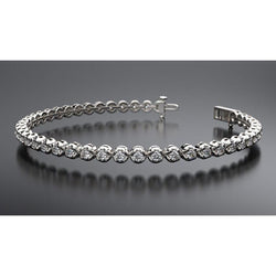 Bracciale Tennis In Oro Bianco 14K Con Naturale Diamanti Taglio Rotondo 3.50 Carati Novità
