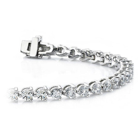 Bracciale Tennis In Oro Bianco 14K Con Naturale Diamanti Taglio Rotondo Da 6 Ct