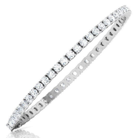 Bracciale Tennis In Oro Bianco 14K Con Naturale Diamanti Tondi Da 9 Ct