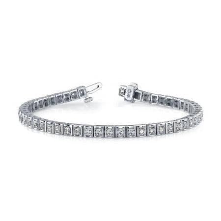 Bracciale Tennis In Oro Bianco 14K Con Vero Diamanti Taglio Rotondo Scintillante Da 10 Ct Novità