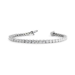 Bracciale Tennis In Oro Bianco 14K . Con Genuino Diamanti Taglio Brillante 8.40 Carati