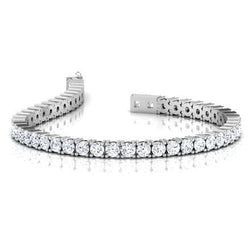 Bracciale Tennis In Oro Bianco Con Genuino Diamanti Taglio Brillante Rotondo 6.75 Carati