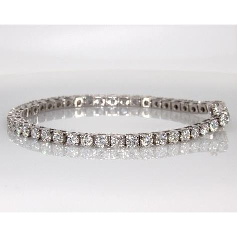 Bracciale Tennis In Oro Bianco Con Vero Diamanti Tondi Lady Fine Jewelry 7 Ct