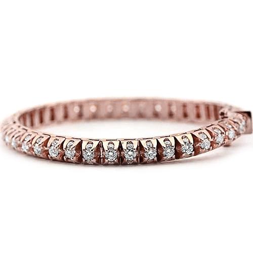 Bracciale Tennis Naturale Diamante Bianco 6.35 Carati Donna Oro Rosa 14K