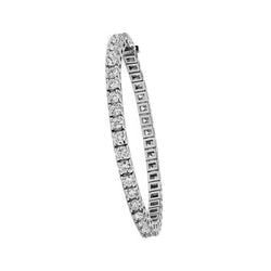 Bracciale Tennis Scintillante Con Naturale Diamanti Rotondi In Oro Bianco Massiccio 14K 8.40 Ct