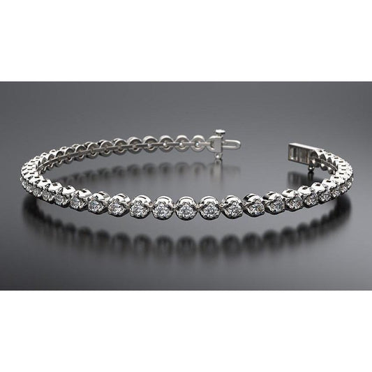 Bracciale Tennis Scintillante Con Vero Diamanti Rotondi 4.50 Carati Gioielli Da Donna