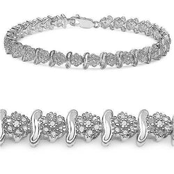 Bracciale Tennis Scintillante In Oro Bianco 14K Con Genuino Diamanti Taglio Rotondo 4 Carati