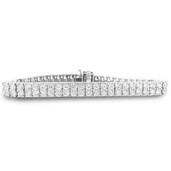 Bracciale Tennis Vero Diamante Rotondo 15 Carati Con Gioielli Donna In Oro Bianco 14K