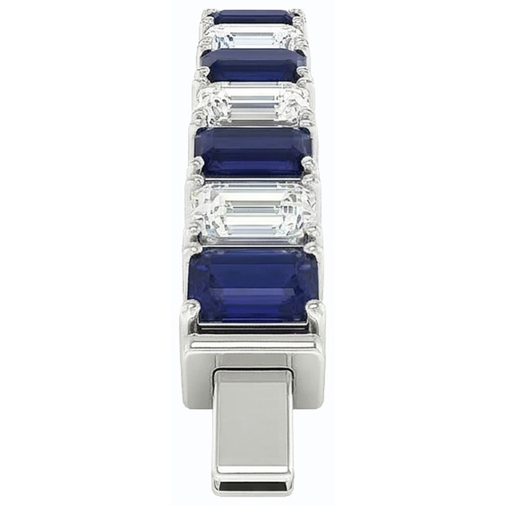 Bracciale da tennis taglio smeraldo zaffiro blu 12 carati gioielli Novità
