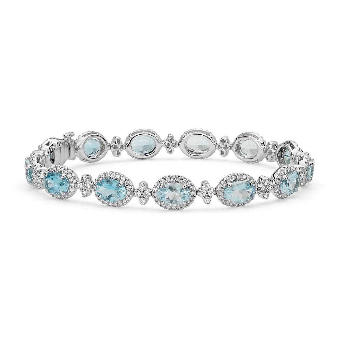 Bracciale donna acquamarina e diamanti 40.25 carati oro bianco 14 carati - harrychadent.it