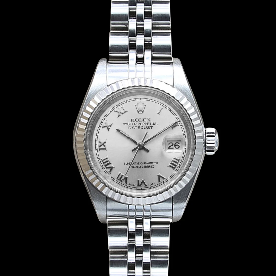 Bracciale giubileo in acciaio inossidabile da donna Rolex Datejust Orologio Quadrante Romano Rolex