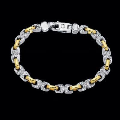 Bracciale A Maglie Da Uomo 3 Carati Con Naturale Diamanti Rotondi Two Tone Gold