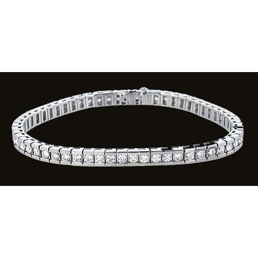 Bracciale Canale In Oro Bianco Con Vero Diamante Da 6.30 Carati
