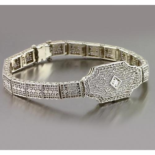 Bracciale Con Genuino Diamanti 0.30 Carati In Oro Bianco 14K Novità