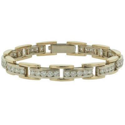 Bracciale Con Naturale Diamanti Tondi Taglio Brillante 3.50 Carati YG 14K