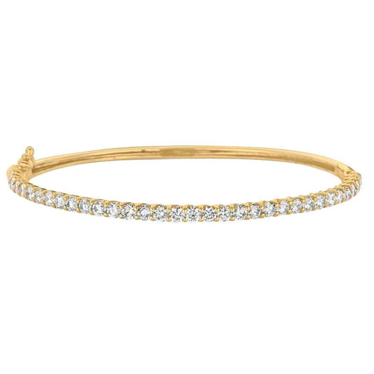 Bracciale Con Naturale Diamanti Tondi Taglio Brillante 4 Carati In Oro Giallo 14K