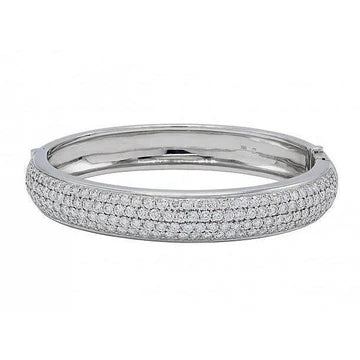 Bracciale Con Vero Diamanti Tondi 12 Carati Gioielli Oro Bianco 14K