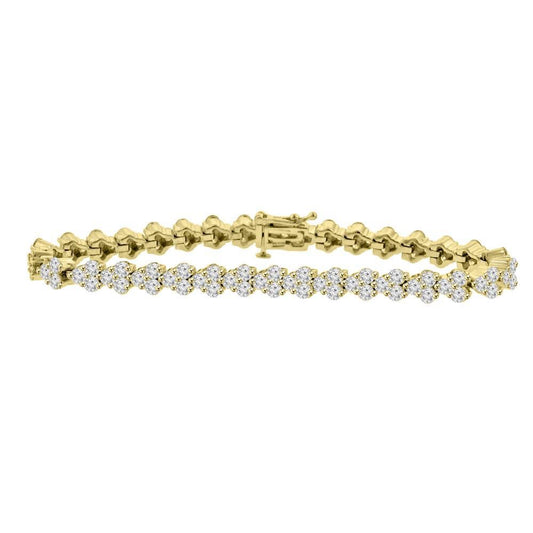 Bracciale Da Donna Con Genuino Diamanti Scintillanti 5 Carati Taglio Rotondo YG 14K