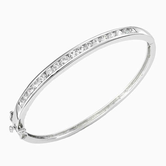 Bracciale Da Donna Con Naturale Diamanti Rotondi 2,55 Carati In Oro Bianco 14K