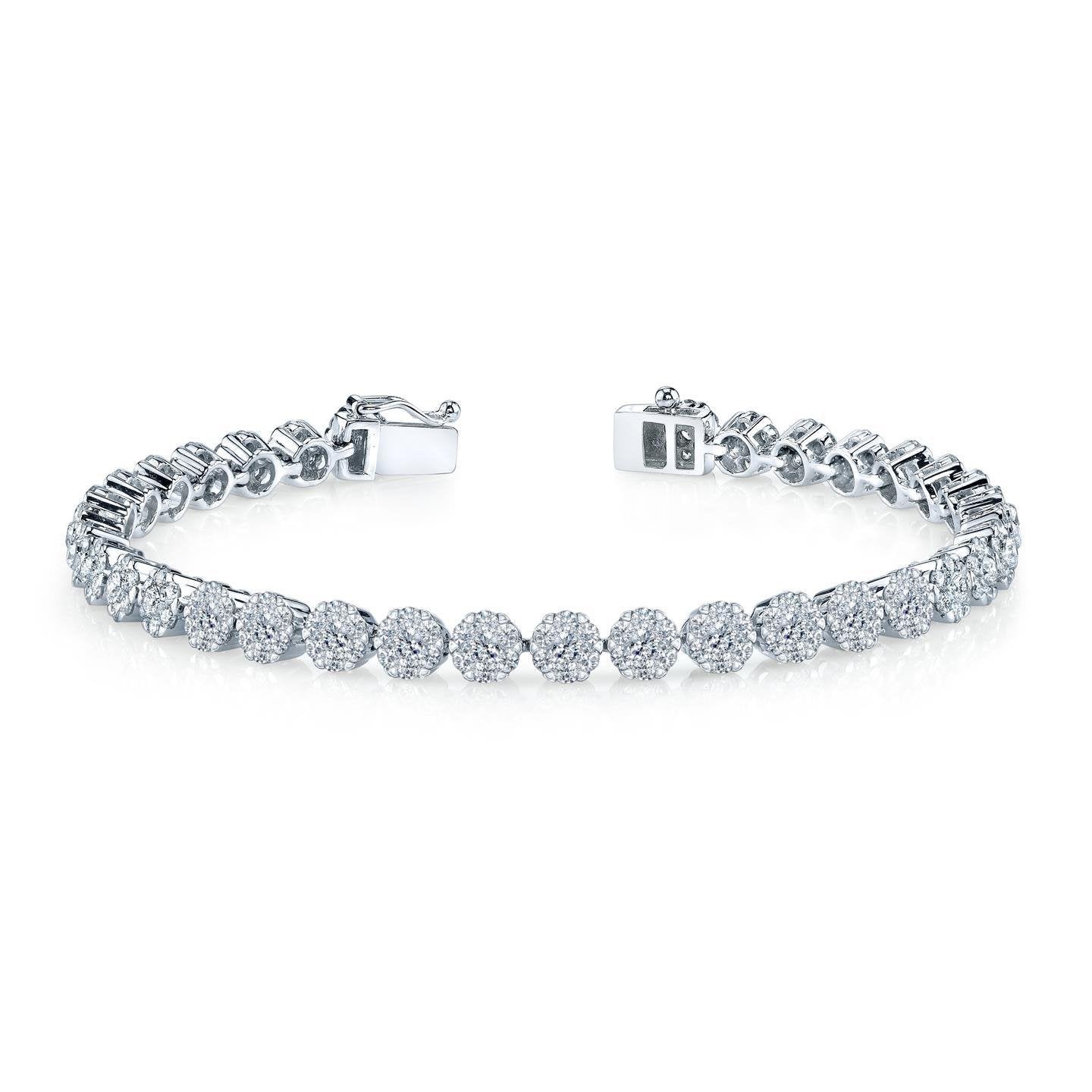 Bracciale Da Donna Con Naturale Diamanti Taglio Brillante Rotondo 6 Carati WG 14K