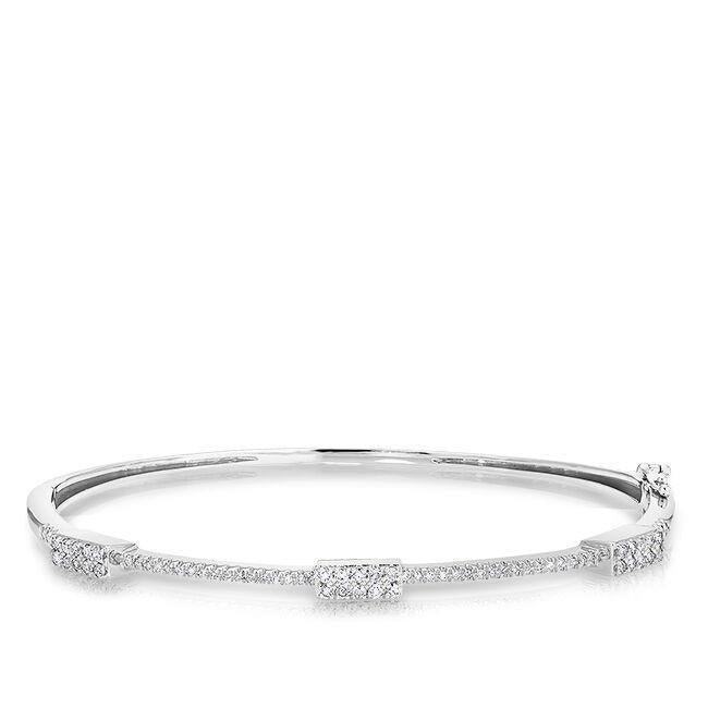 Bracciale Da Donna In Oro Bianco 14K Con Naturale Diamanti A Taglio Rotondo Da 3,75 Ct