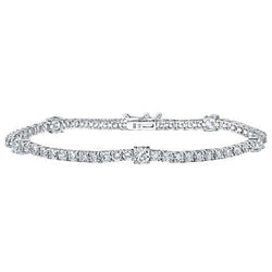 Bracciale Da Donna In Oro Bianco 14K Con Naturale Diamanti Rotondi Da 6.65 Carati